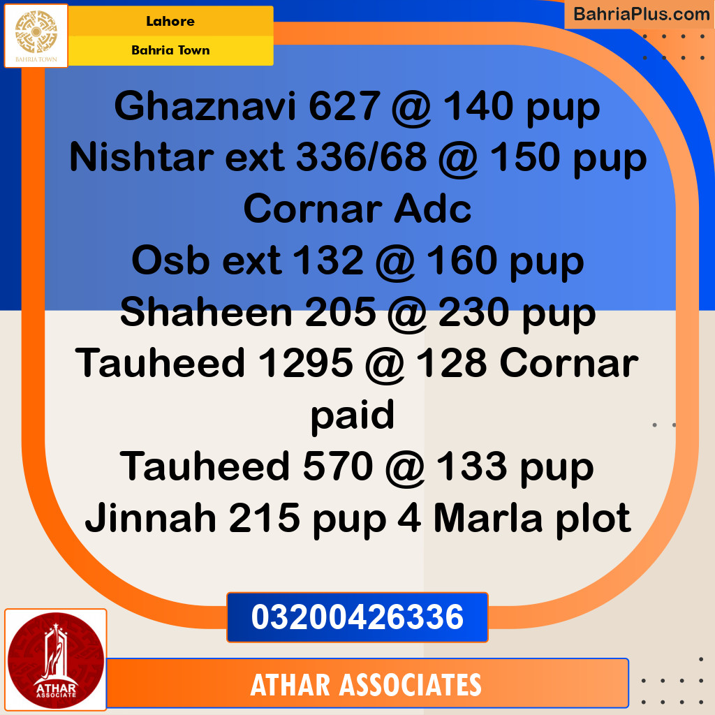 Residential Plot for Sale in Bahria Town, Lahore - (BP-211939)