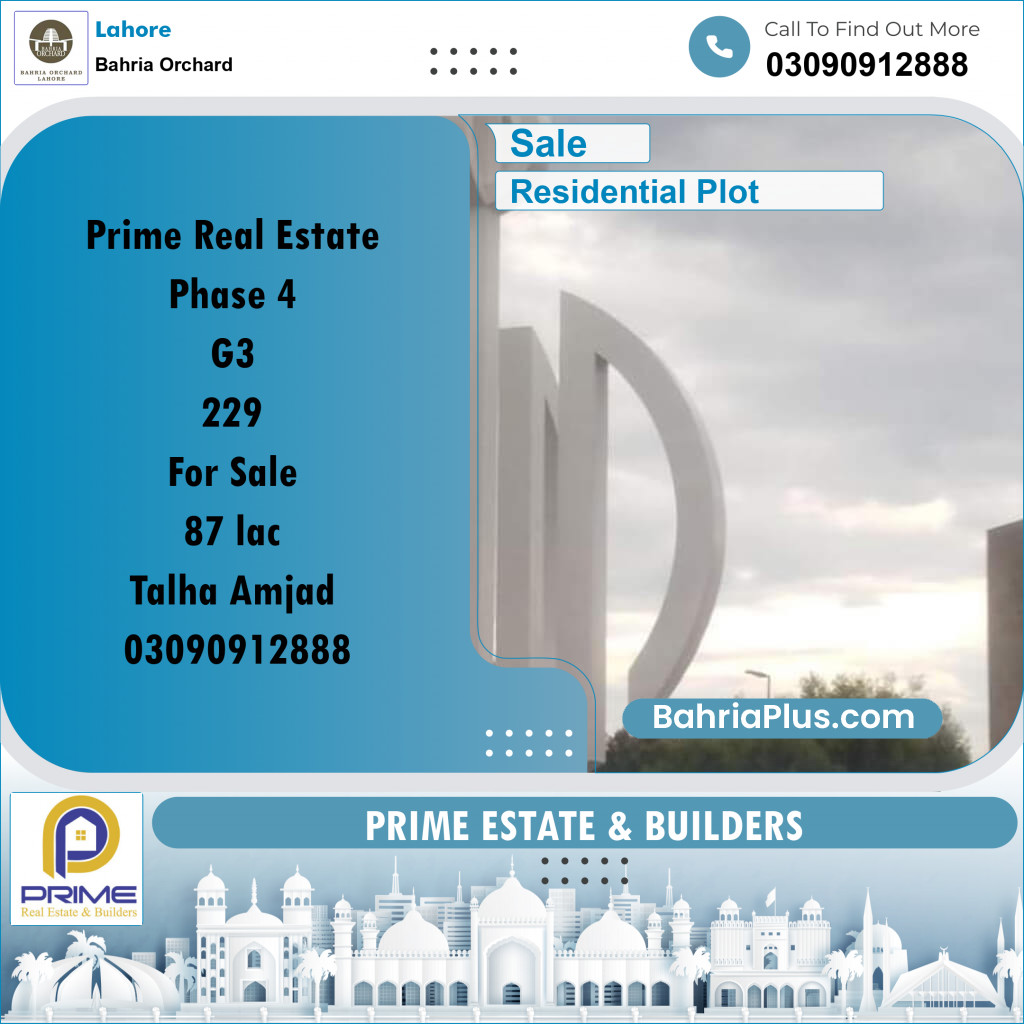 Residential Plot for Sale in Bahria Orchard, Lahore - (BP-211974)