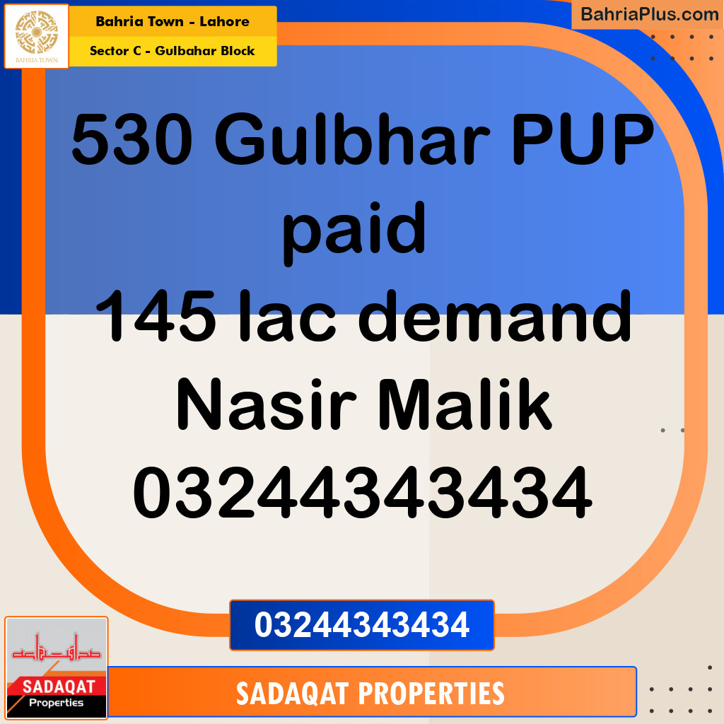 10 Marla Residential Plot for Sale in Sector C - Gulbahar Block -  Bahria Town, Lahore - (BP-212037)