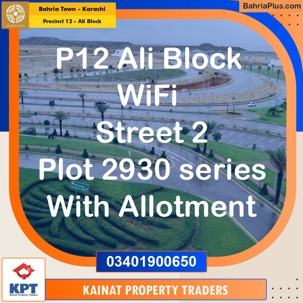 Residential Plot for Sale in Precinct 12 - Ali Block - Bahria Town, Karachi - (BP-212049)