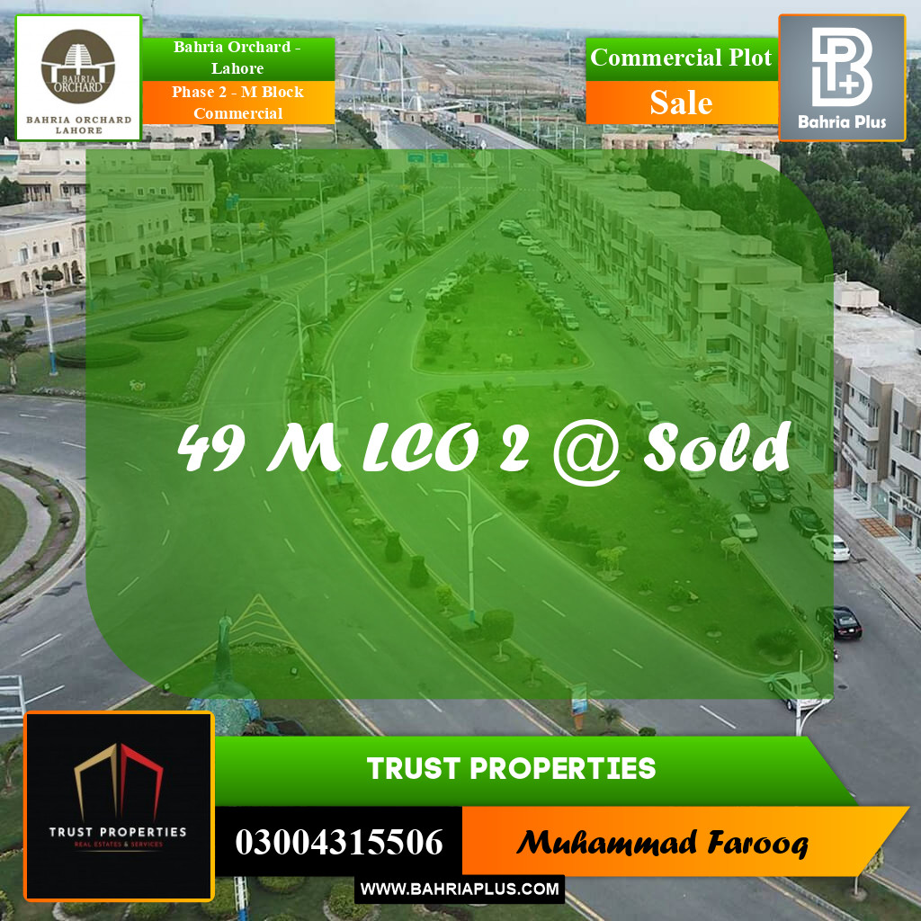 Commercial Plot for Sale in Phase 2 - M Block Commercial -  Bahria Orchard, Lahore - (BP-212053)