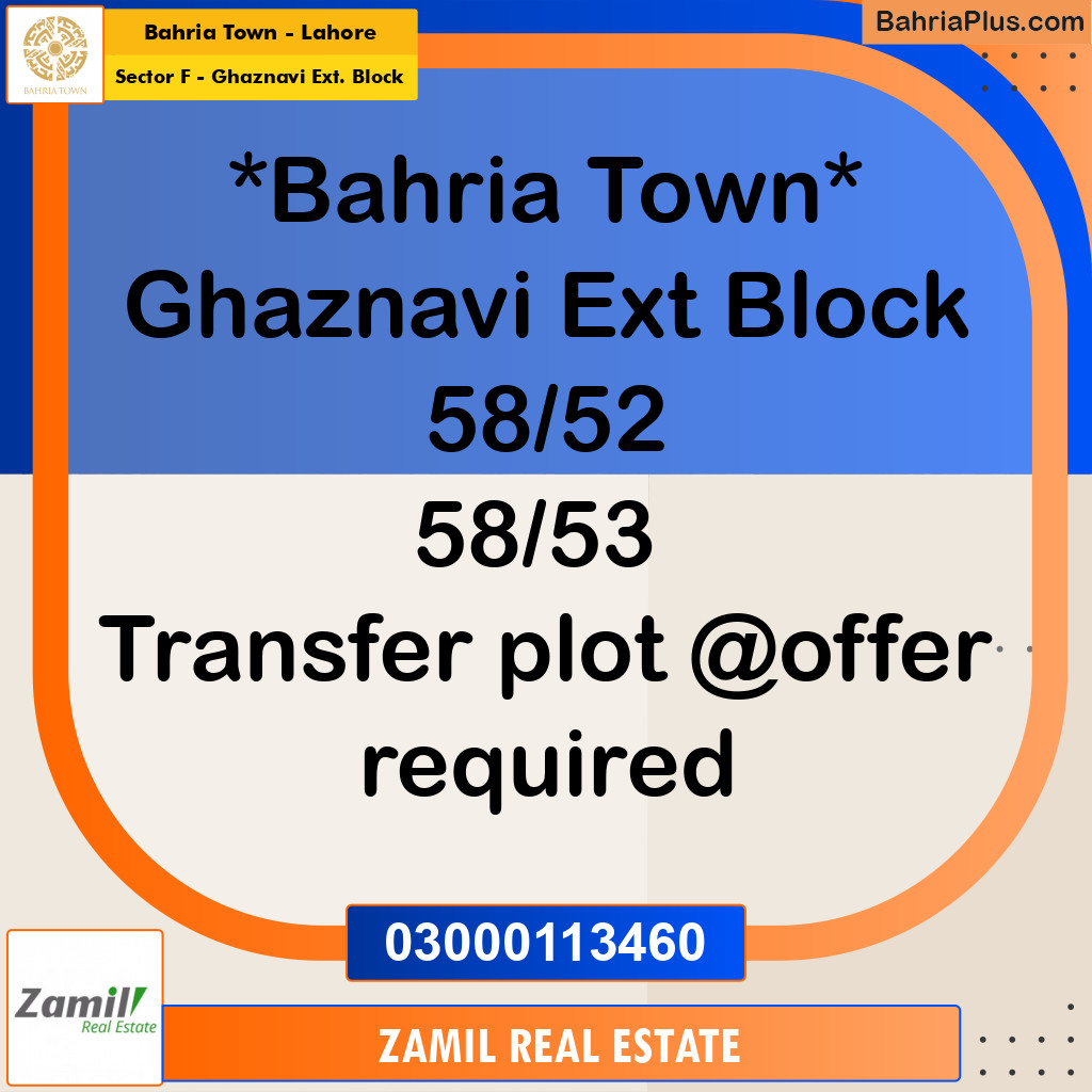 10 Marla Residential Plot for Sale in Sector F - Ghaznavi Ext. Block -  Bahria Town, Lahore - (BP-212071)