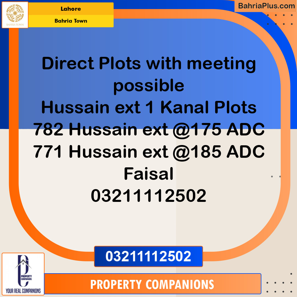 Residential Plot for Sale in Bahria Town, Lahore - (BP-212095)