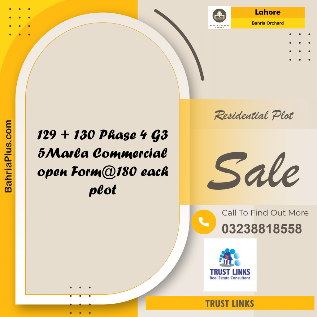 Residential Plot for Sale in Bahria Orchard, Lahore - (BP-212111)