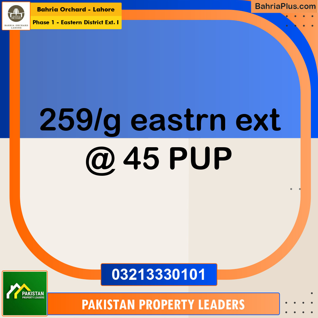 5 Marla Residential Plot for Sale in Phase 1 - Eastern District Ext. I - Bahria Orchard, Lahore - (BP-212172)