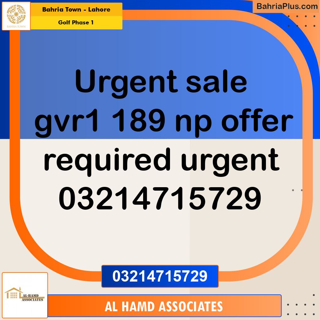 Residential Plot for Sale in Golf Phase 1 -  Bahria Town, Lahore - (BP-212179)