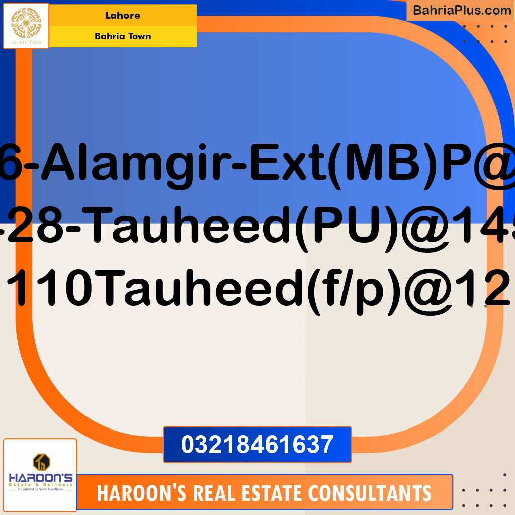 Residential Plot for Sale in Bahria Town, Lahore - (BP-212216)