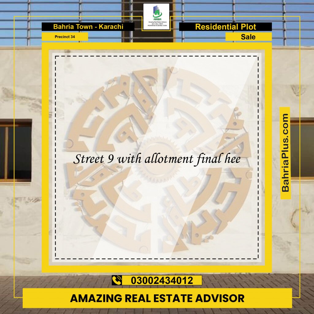 272 Sq. Yards Residential Plot for Sale in Precinct 34 - Bahria Town, Karachi - (BP-212240)