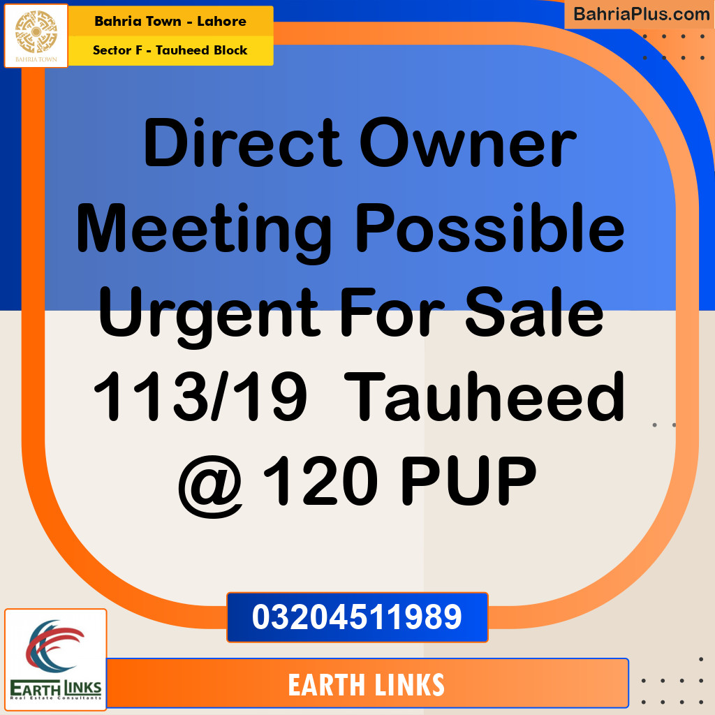 10 Marla Residential Plot for Sale in Sector F - Tauheed Block -  Bahria Town, Lahore - (BP-212260)