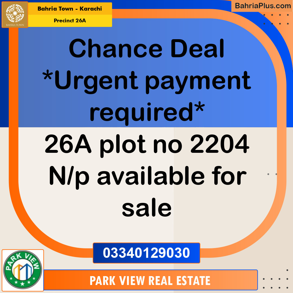 125 Sq. Yards Residential Plot for Sale in Precinct 26A -  Bahria Town, Karachi - (BP-212363)