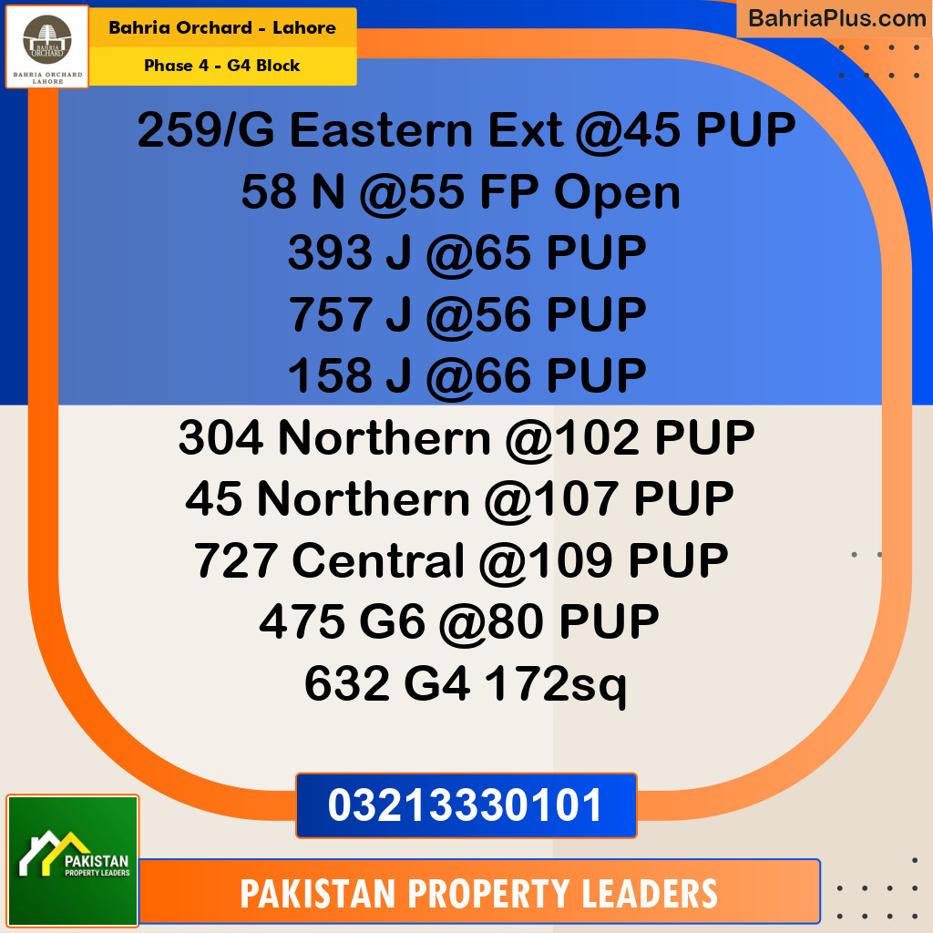 1 Kanal Residential Plot for Sale in Phase 4 - G4 Block - Bahria Orchard, Lahore - (BP-212381)