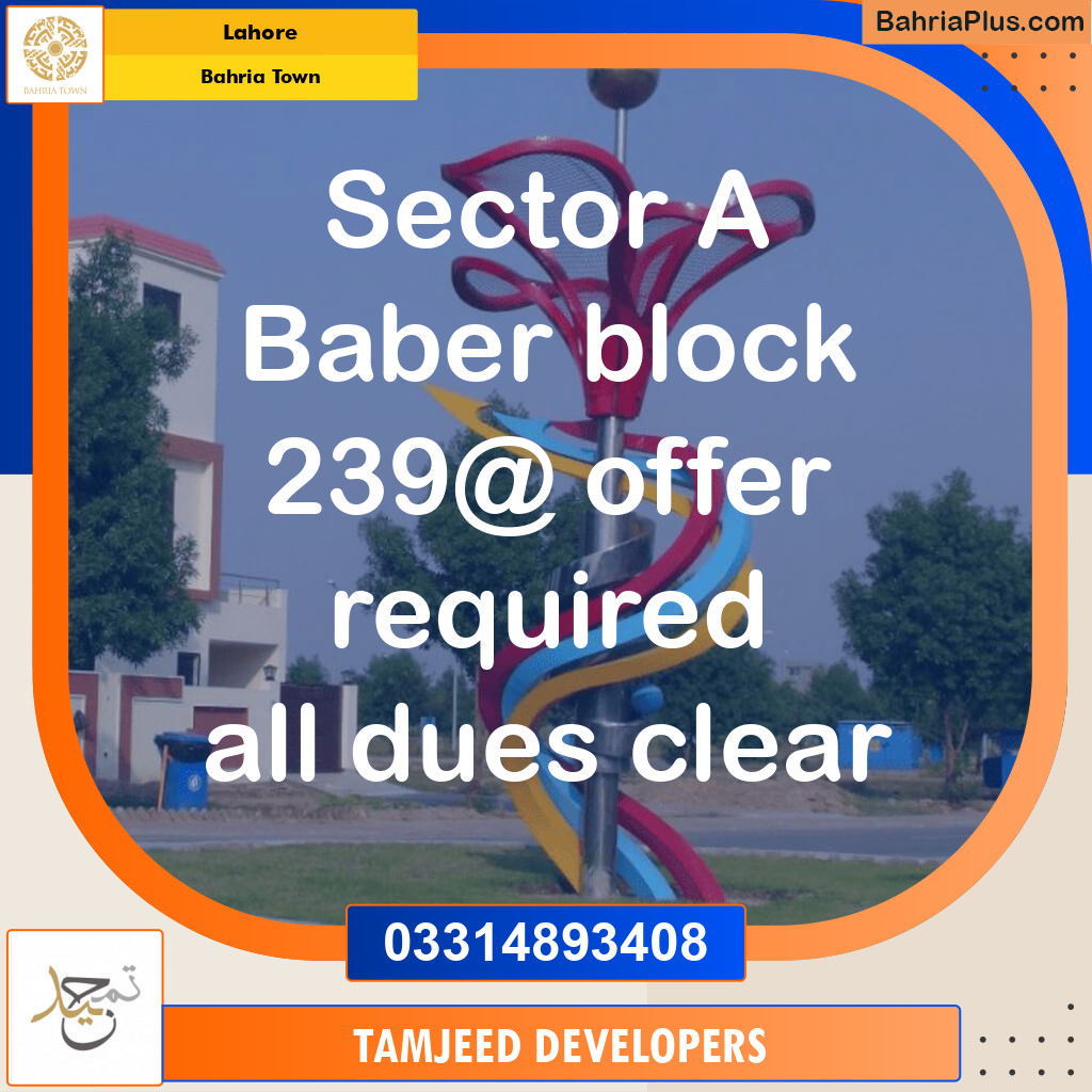 Residential Plot for Sale in Bahria Town, Lahore - (BP-212461)
