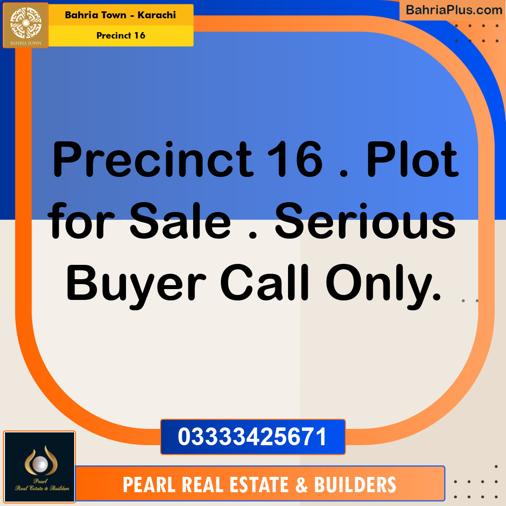 250 Sq. Yards Residential Plot for Sale in Precinct 16 - Bahria Town, Karachi - (BP-212463)