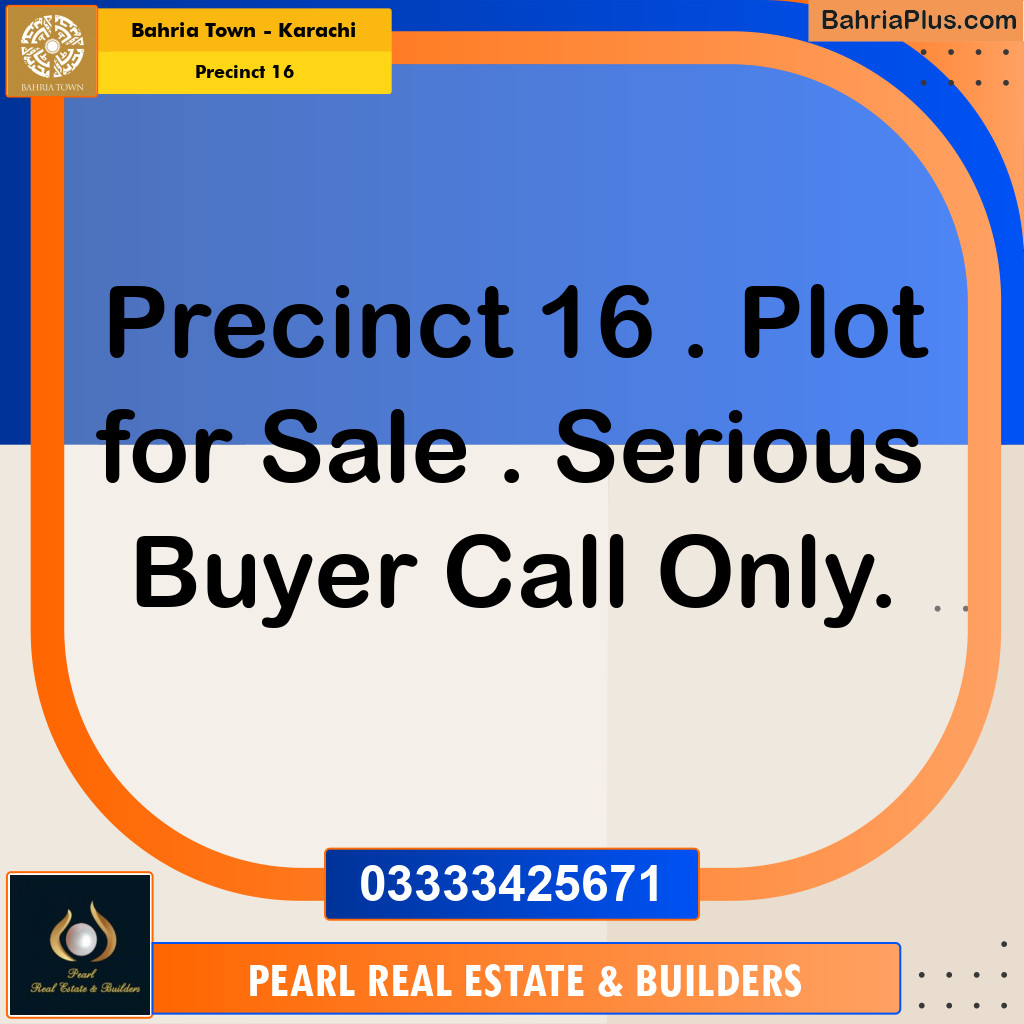 250 Sq. Yards Residential Plot for Sale in Precinct 16 -  Bahria Town, Karachi - (BP-212463)