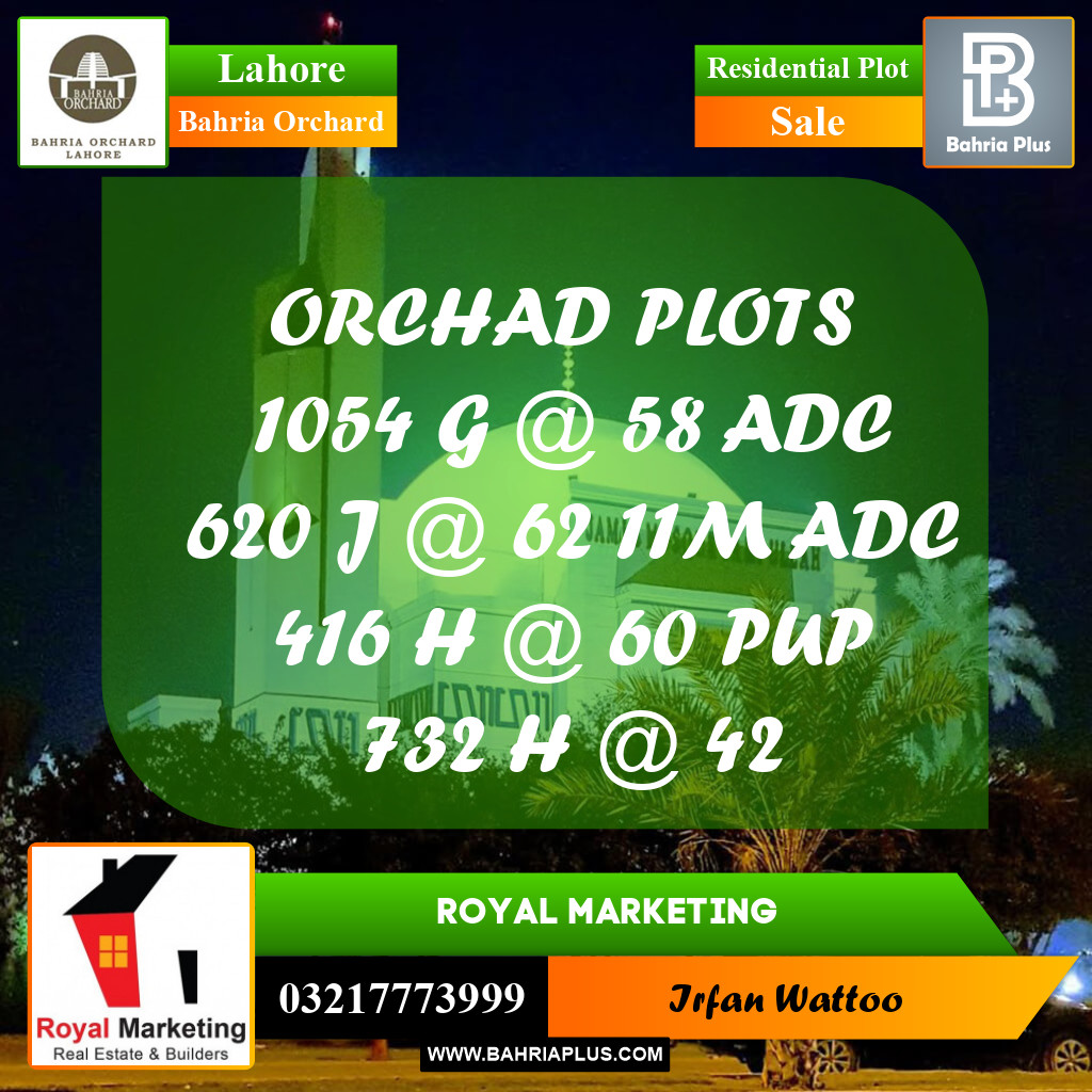 Residential Plot for Sale in Bahria Orchard, Lahore - (BP-212547)