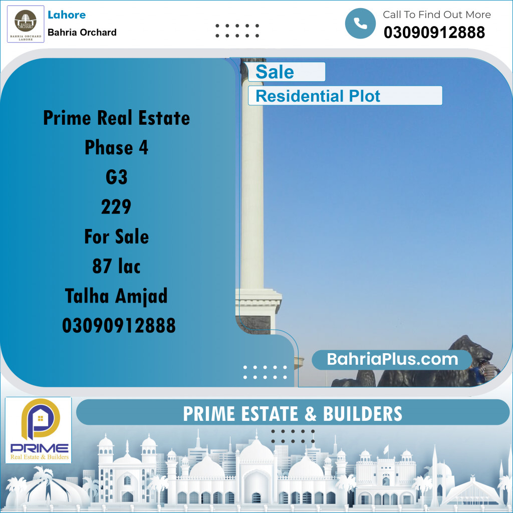 Residential Plot for Sale in Bahria Orchard, Lahore - (BP-212571)