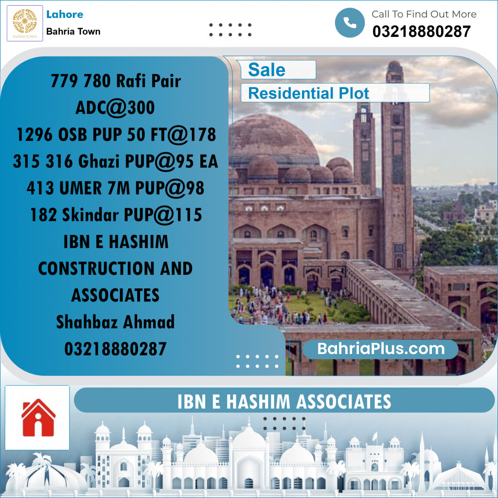 Residential Plot for Sale in Bahria Town, Lahore - (BP-212641)