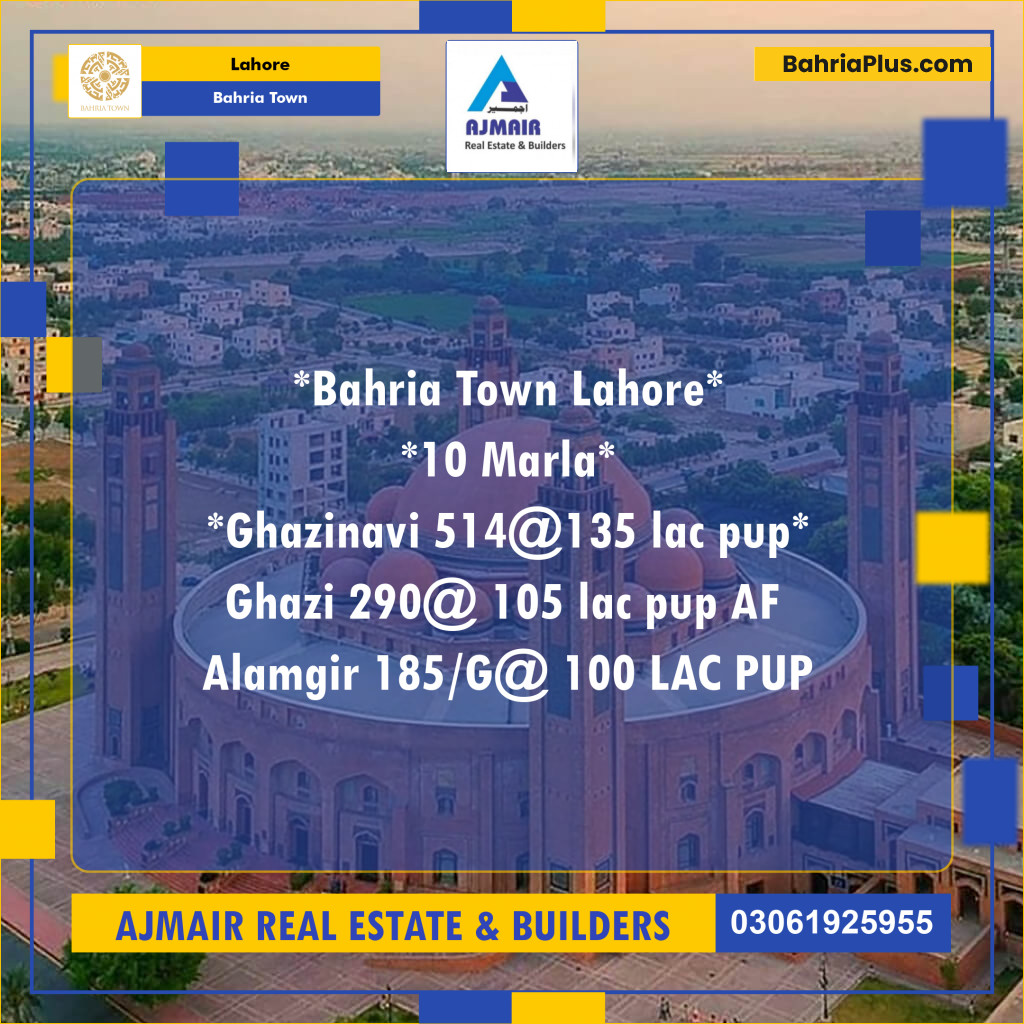 Residential Plot for Sale in Bahria Town, Lahore - (BP-212648)