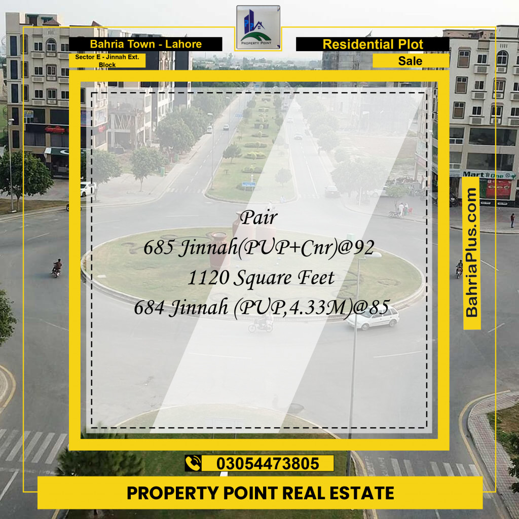 5 Marla Residential Plot for Sale in Sector E - Jinnah Ext. Block -  Bahria Town, Lahore - (BP-212650)