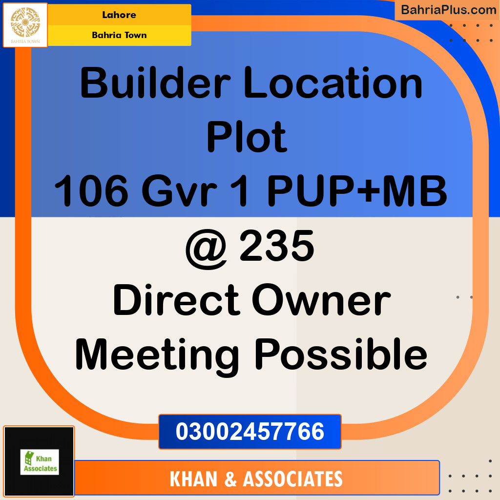 Residential Plot for Sale in Bahria Town, Lahore - (BP-212676)