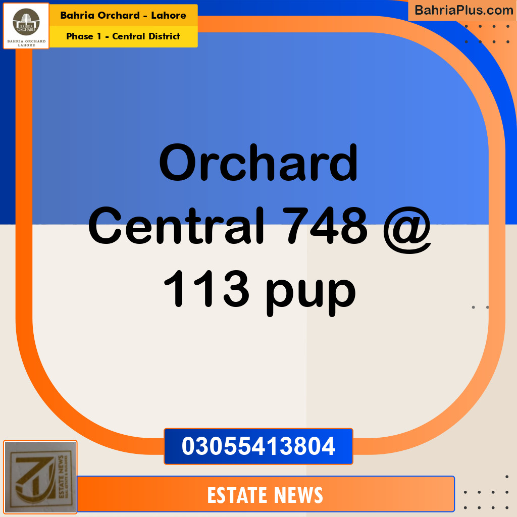 Residential Plot for Sale in Phase 1 - Central District - Bahria Orchard, Lahore - (BP-212719)