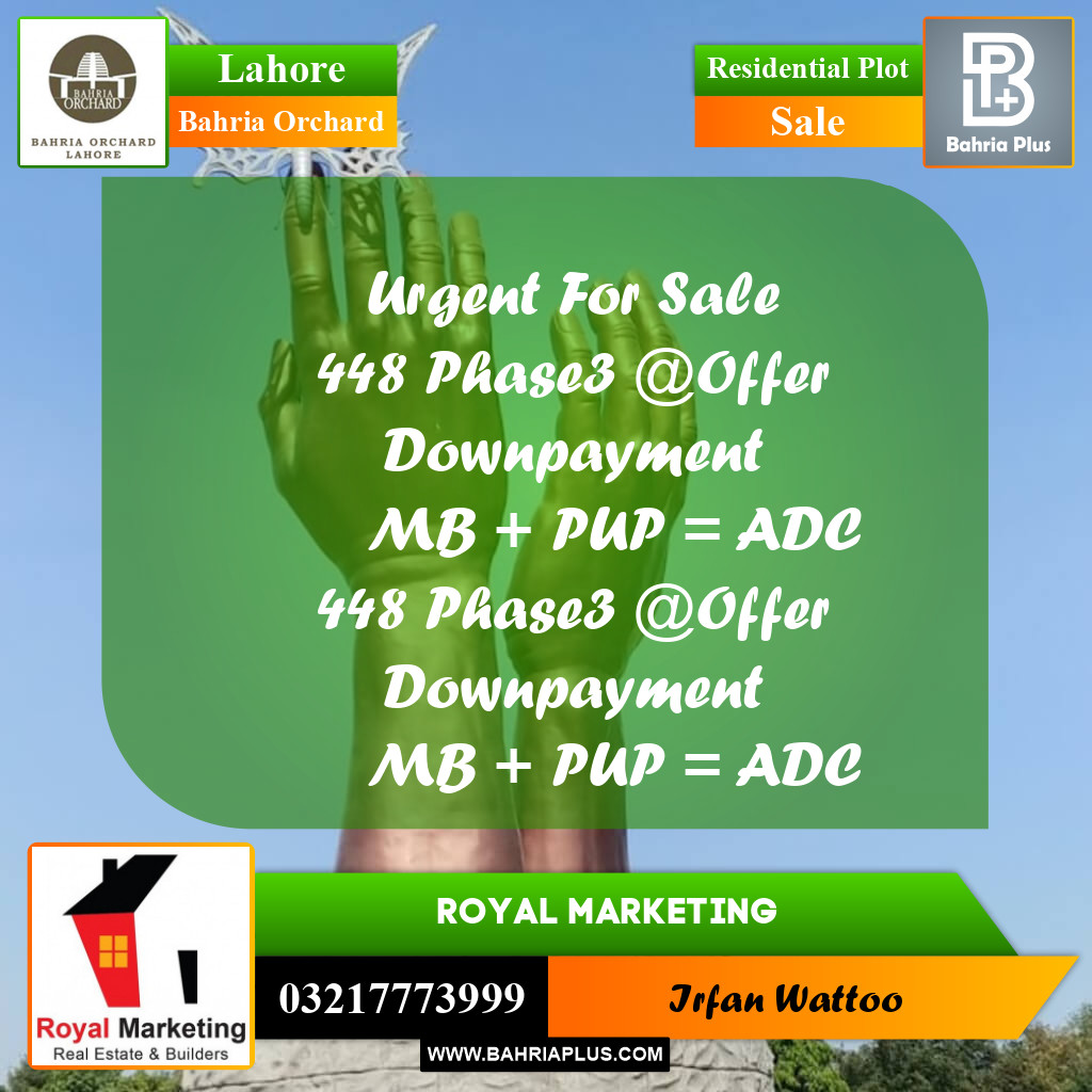 Residential Plot for Sale in Bahria Orchard, Lahore - (BP-212747)