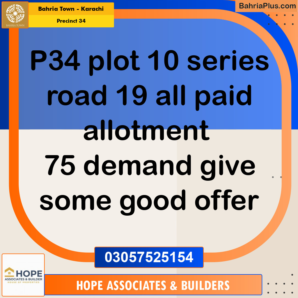 272 Sq. Yards Residential Plot for Sale in Precinct 34 -  Bahria Town, Karachi - (BP-212765)