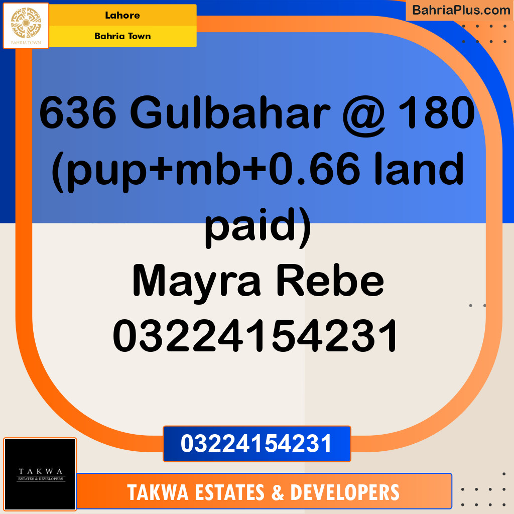 Residential Plot for Sale in Bahria Town, Lahore - (BP-212783)