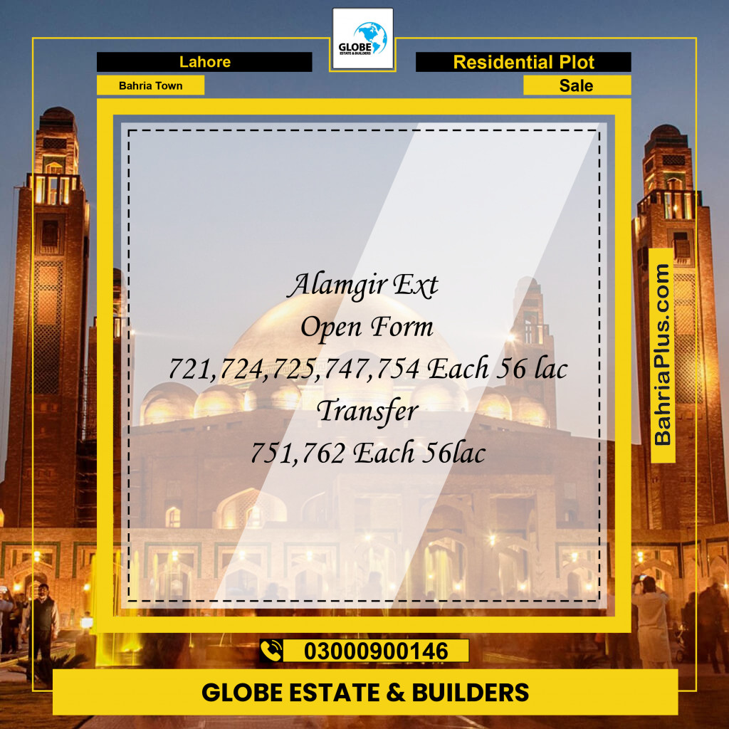 Residential Plot for Sale in Bahria Town, Lahore - (BP-212832)