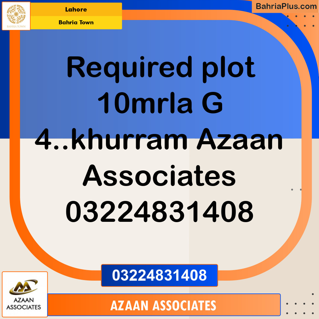 Residential Plot for Sale in Bahria Town, Lahore - (BP-212861)