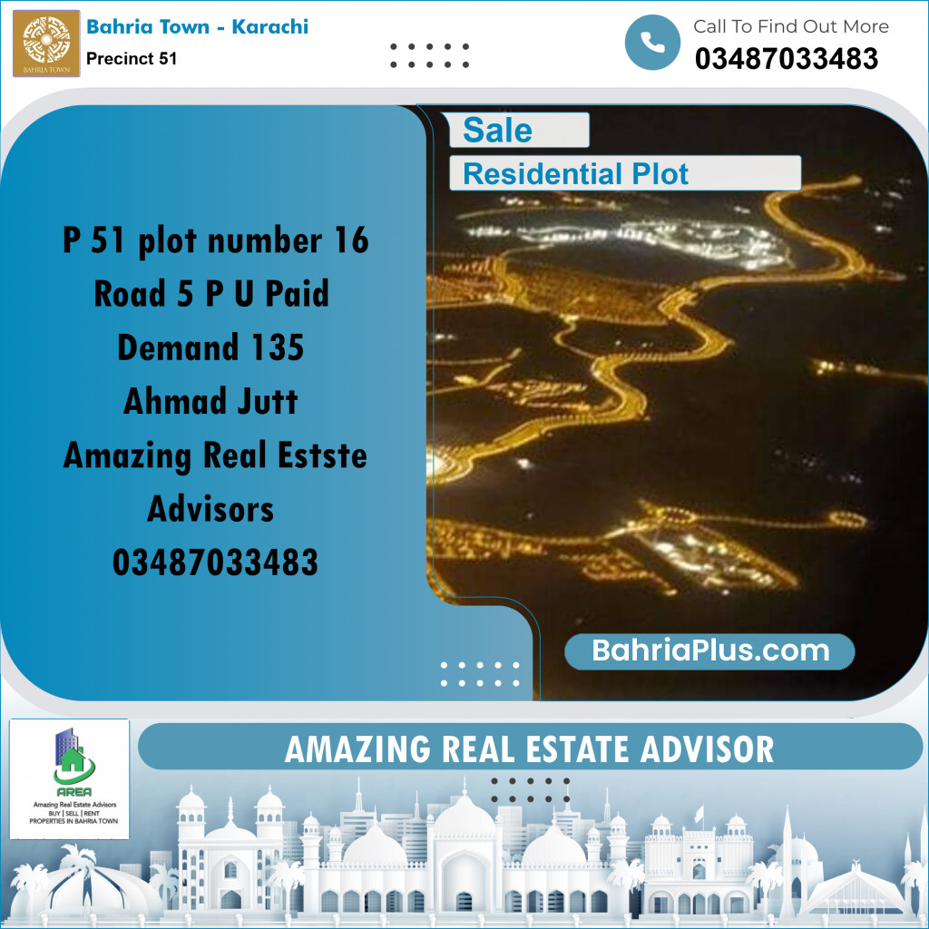 500 Sq. Yards Residential Plot for Sale in Precinct 51 -  Bahria Town, Karachi - (BP-212870)