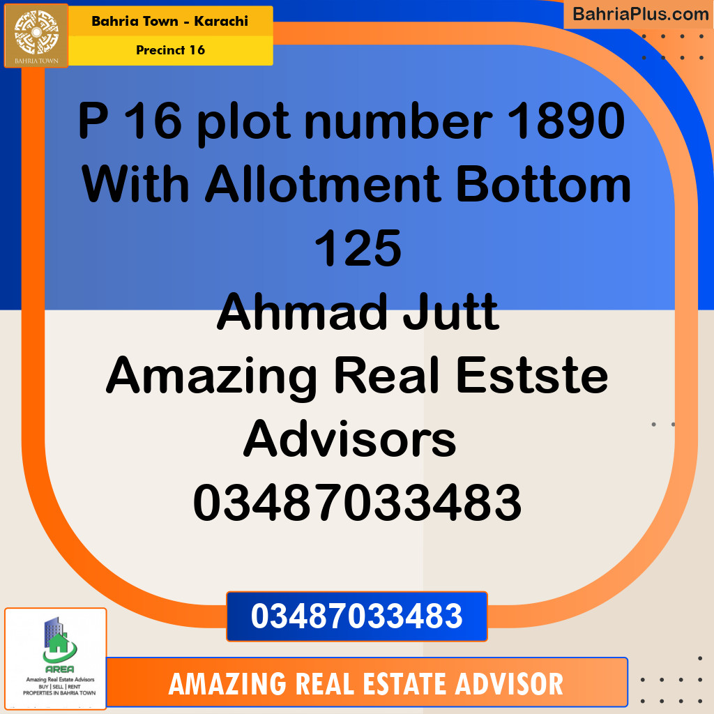250 Sq. Yards Residential Plot for Sale in Precinct 16 -  Bahria Town, Karachi - (BP-212875)