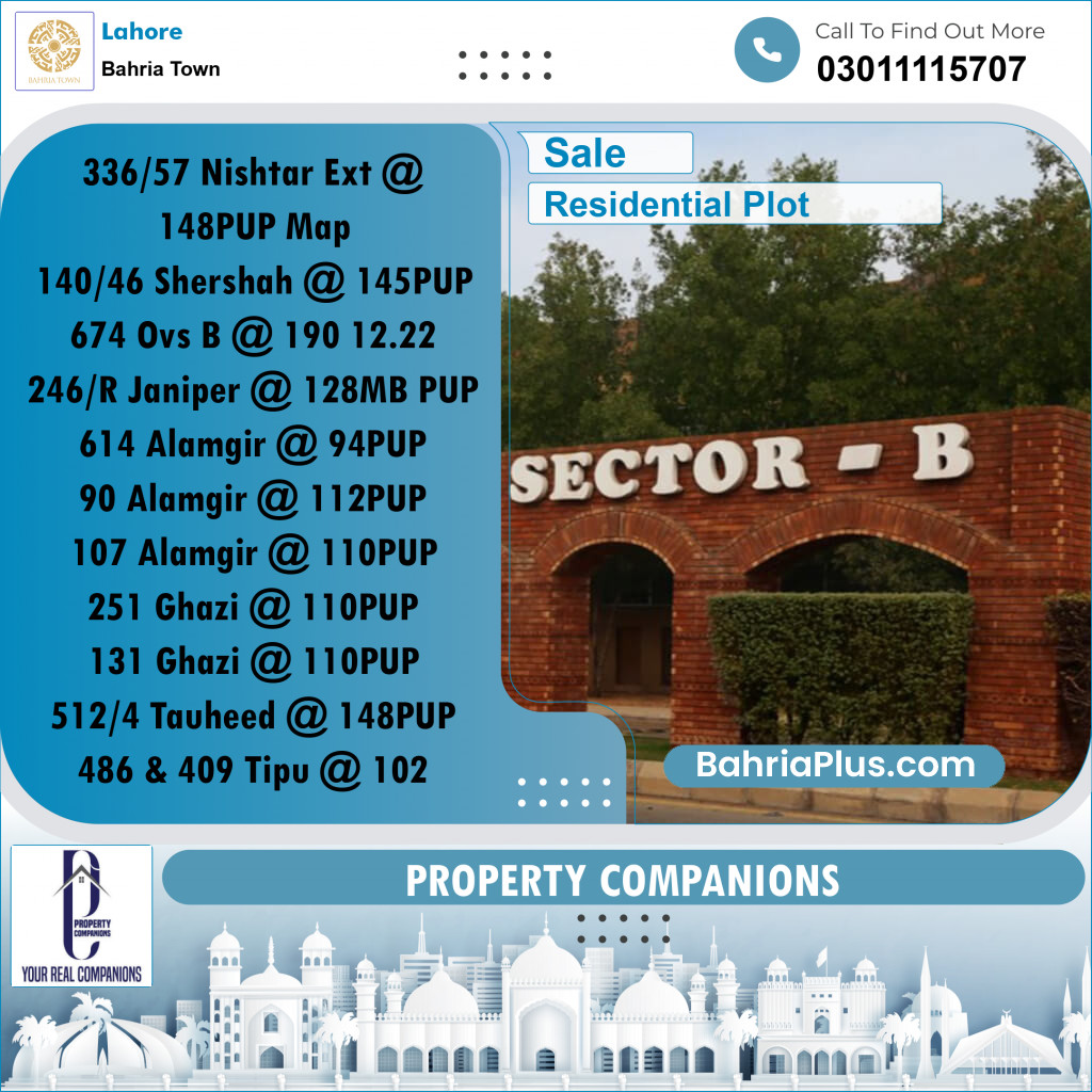 Residential Plot for Sale in Bahria Town, Lahore - (BP-212880)