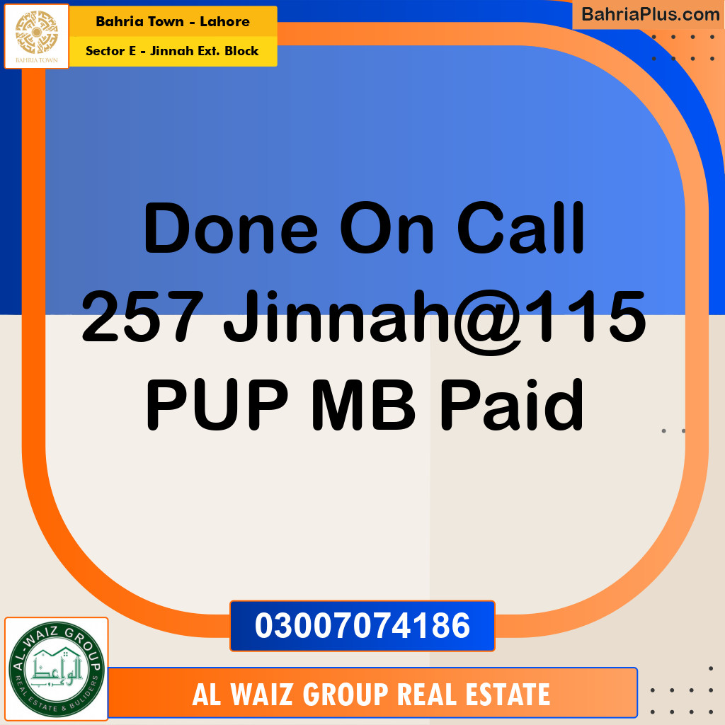 5 Marla Residential Plot for Sale in Sector E - Jinnah Ext. Block -  Bahria Town, Lahore - (BP-212909)