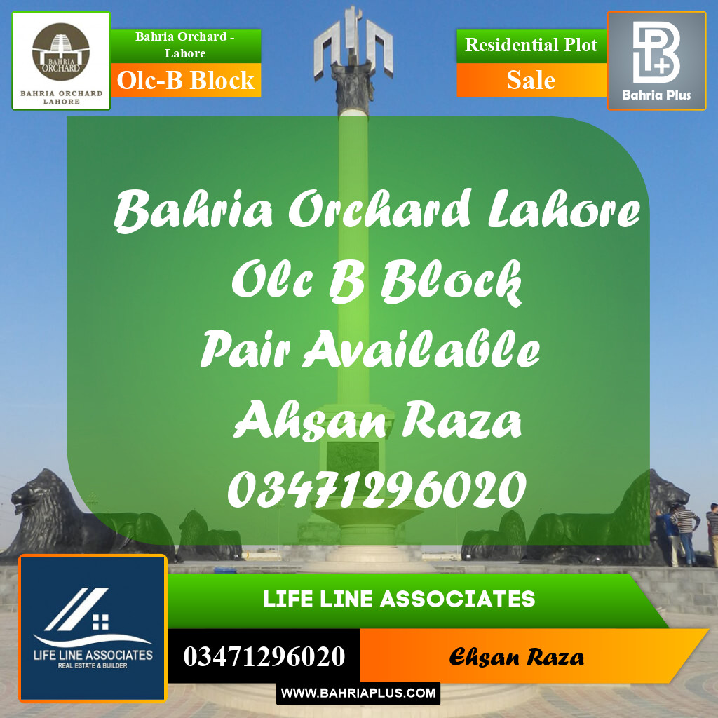 8 Marla Residential Plot for Sale in OLC-B Block -  Bahria Orchard, Lahore - (BP-212940)