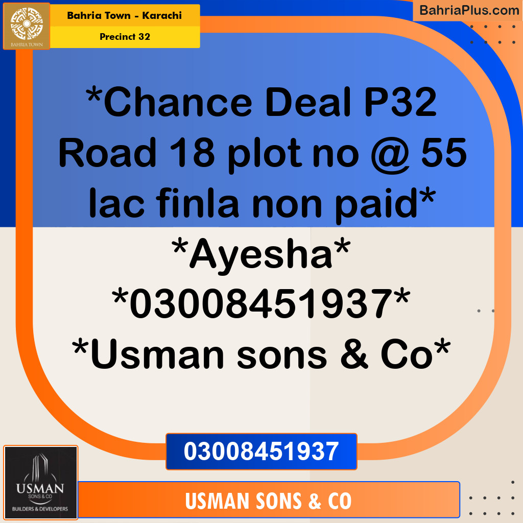 Residential Plot for Sale in Precinct 32 - Bahria Town, Karachi - (BP-212944)