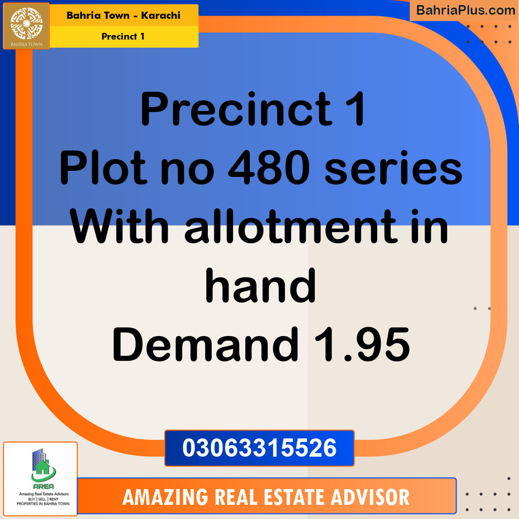 250 Sq. Yards Residential Plot for Sale in Precinct 1 -  Bahria Town, Karachi - (BP-212950)