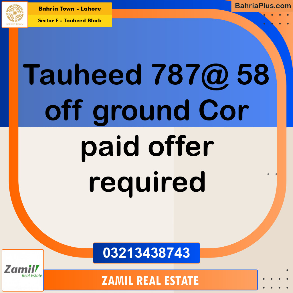 5 Marla Residential Plot for Sale in Sector F - Tauheed Block -  Bahria Town, Lahore - (BP-212987)