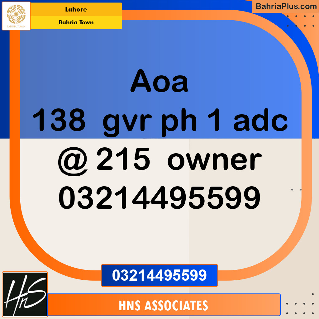 Residential Plot for Sale in Bahria Town, Lahore - (BP-213035)