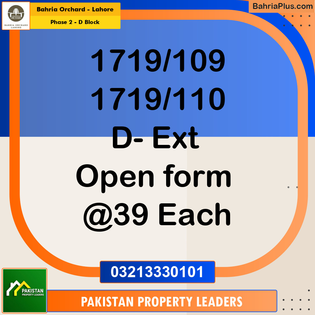 5 Marla Residential Plot for Sale in Phase 2 - D Block -  Bahria Orchard, Lahore - (BP-213096)