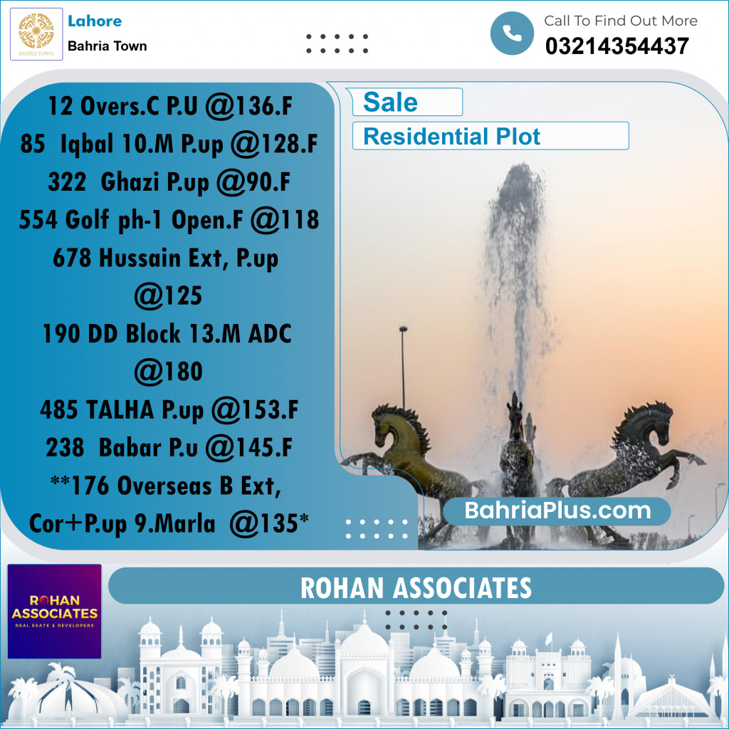 Residential Plot for Sale in Bahria Town, Lahore - (BP-213203)