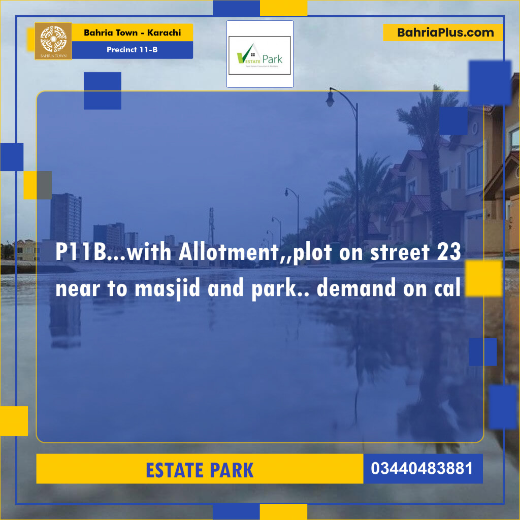 Residential Plot for Sale in Precinct 11-B -  Bahria Town, Karachi - (BP-213213)