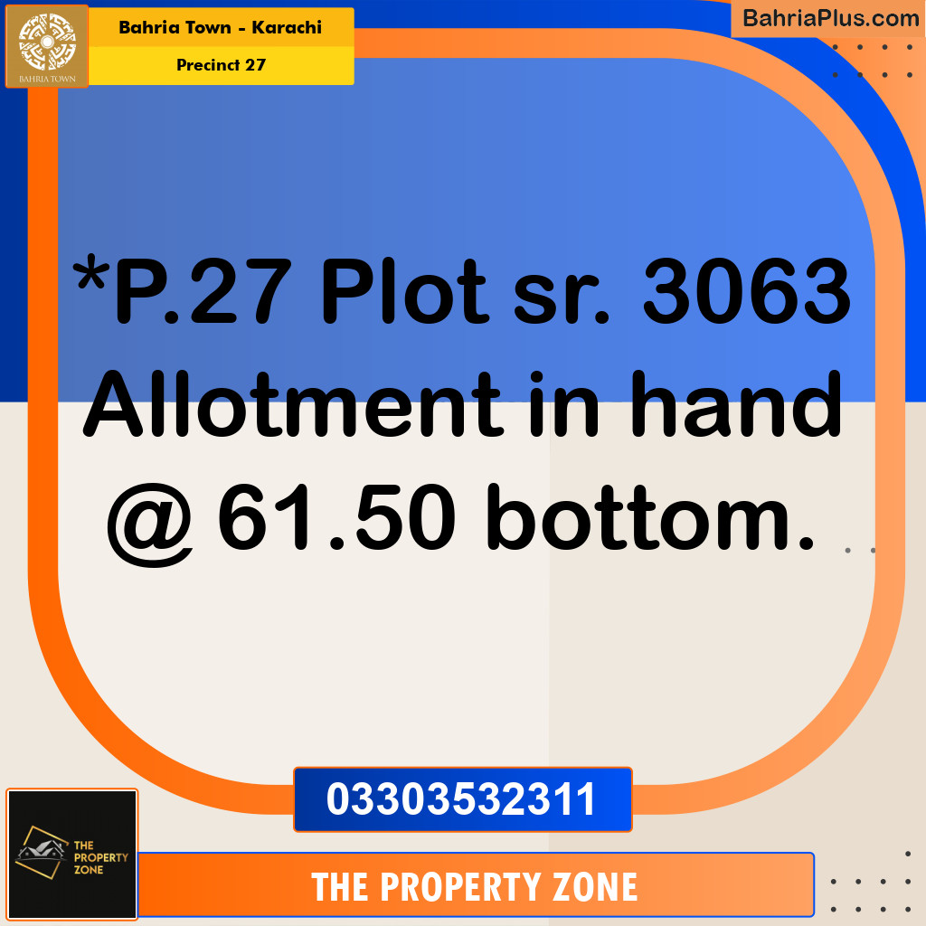 125 Sq. Yards Residential Plot for Sale in Precinct 27 -  Bahria Town, Karachi - (BP-213351)