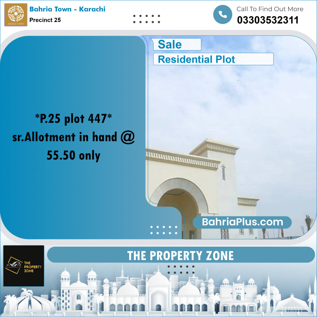 125 Sq. Yards Residential Plot for Sale in Precinct 25 -  Bahria Town, Karachi - (BP-213352)