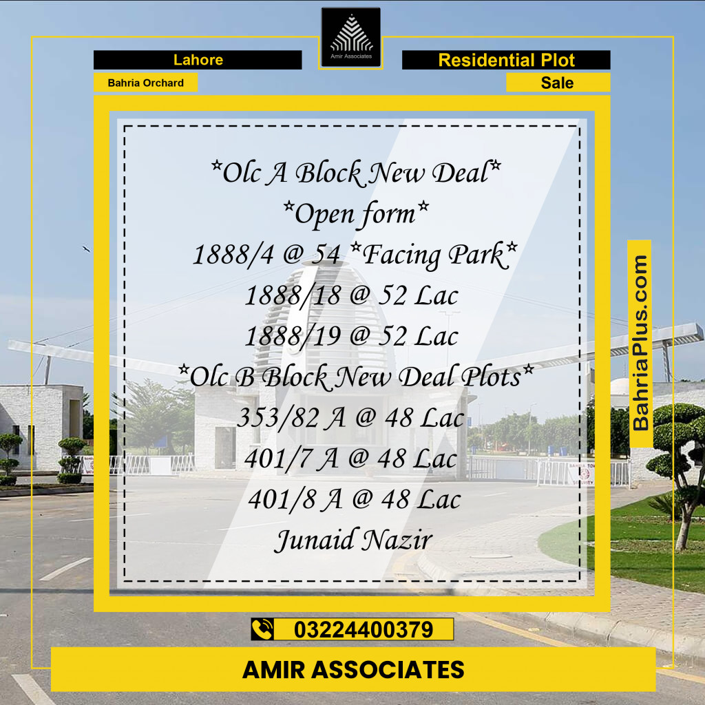 5 Marla Residential Plot for Sale in Bahria Orchard, Lahore - (BP-213358)