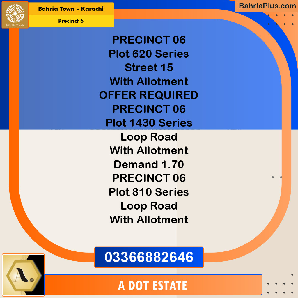 272 Sq. Yards Residential Plot for Sale in Precinct 6 -  Bahria Town, Karachi - (BP-213362)