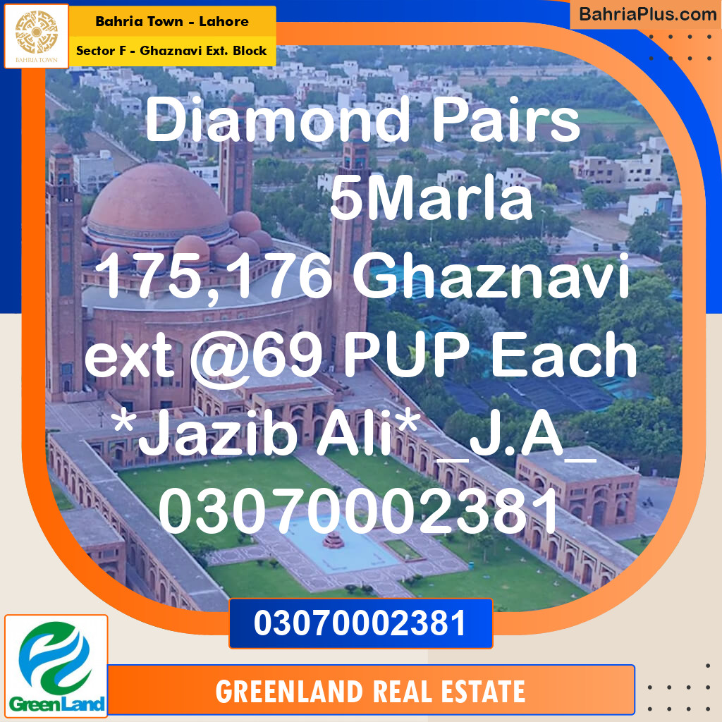 5 Marla Residential Plot for Sale in Sector F - Ghaznavi Ext. Block -  Bahria Town, Lahore - (BP-213460)