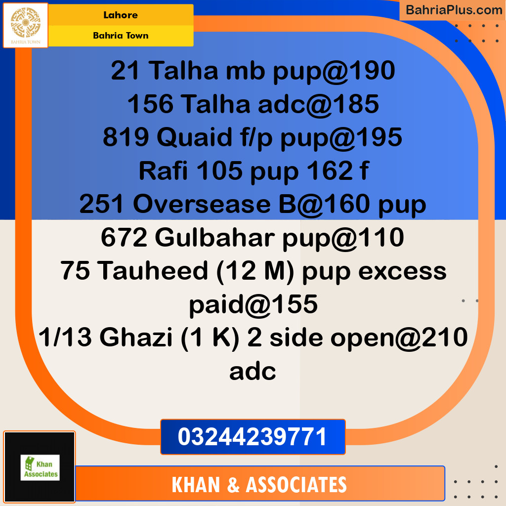 Residential Plot for Sale in Bahria Town, Lahore - (BP-213482)