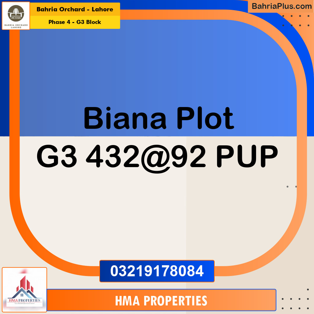 10 Marla Residential Plot for Sale in Phase 4 - G3 Block -  Bahria Orchard, Lahore - (BP-213521)