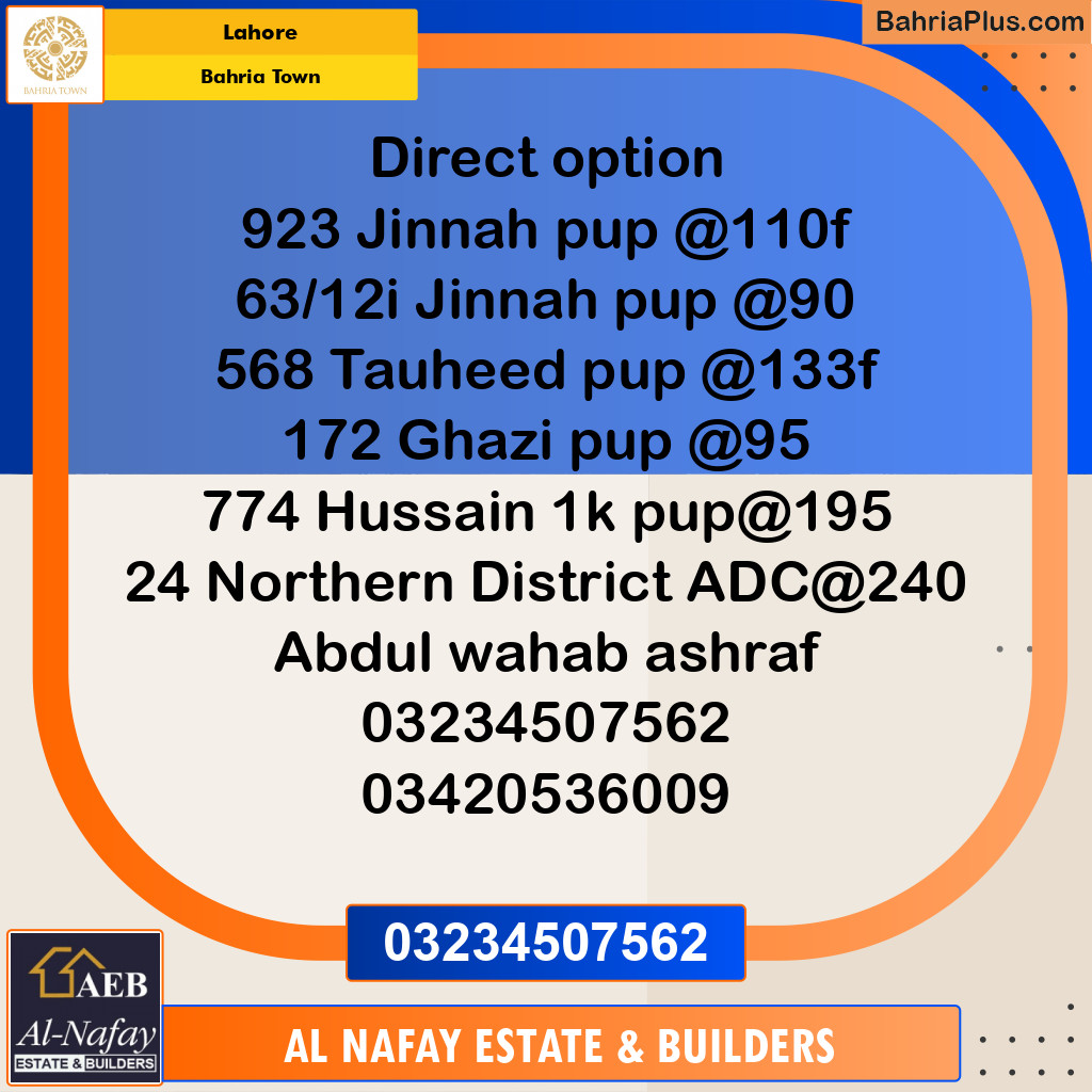 Residential Plot for Sale in Bahria Town, Lahore - (BP-213539)